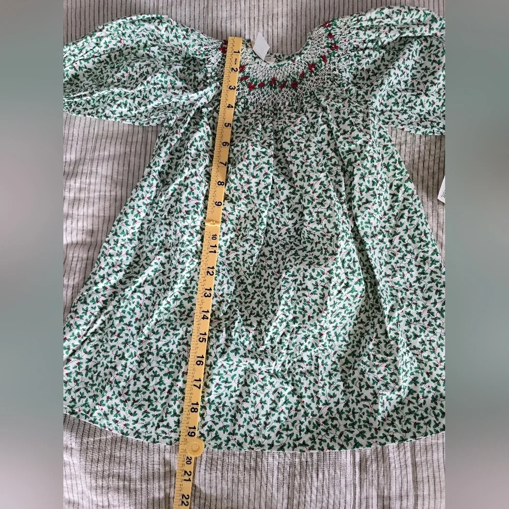 NWT Strasburg Smocked Long Sleeve 3 Month Baby Dress Christmas Holly Berry